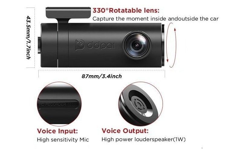 DDPai Mini2P Distortionless Dash Cam